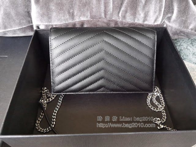 YSL爆款女士包包 聖羅蘭經典款原廠魚子醬牛皮鏈條包 YSL肩背斜挎包 393953  jjh1168